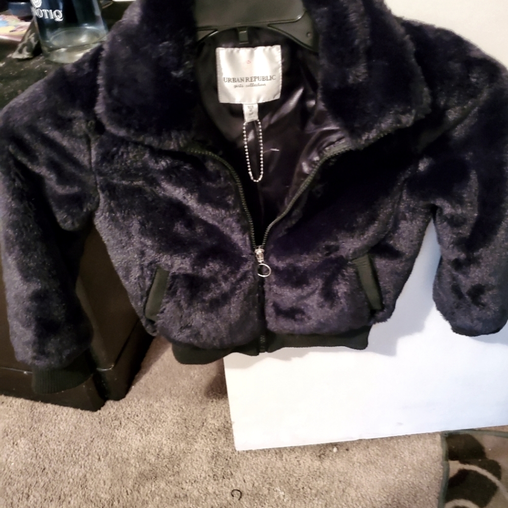 Worn once little girls fur coat